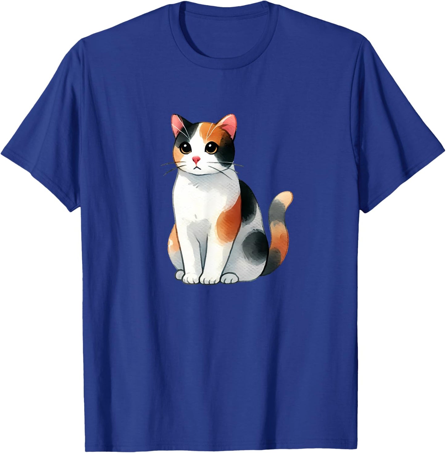 Cute Calico Cat Women Kids T-Shirt - T-Shirt | Royal