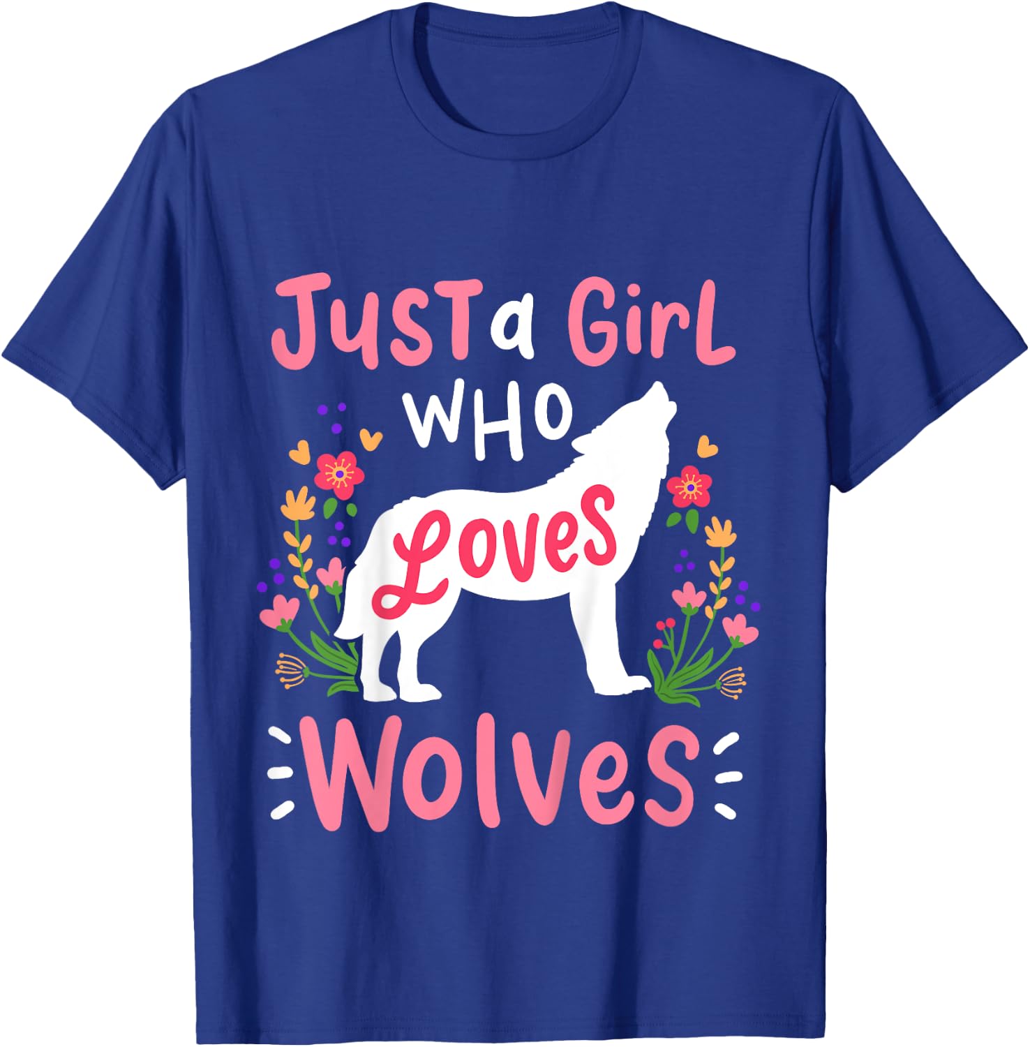 Kids Wolf Just A Girl Who Loves Wolves T-Shirt - T-Shirt | Royal