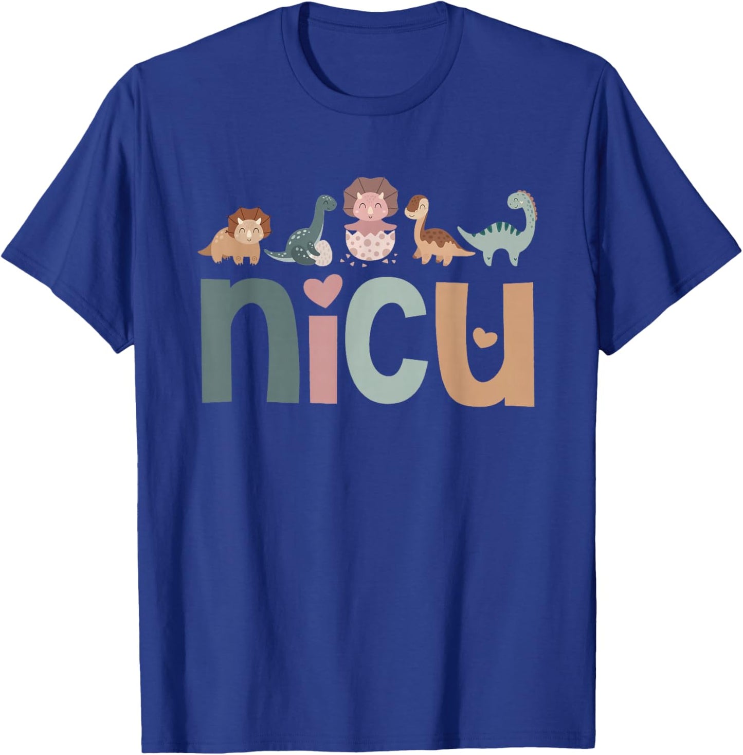 Retro NICU Nurse Baby Dinosaurs Neonatal Intensive Care Unit T-Shirt - T-Shirt | Royal