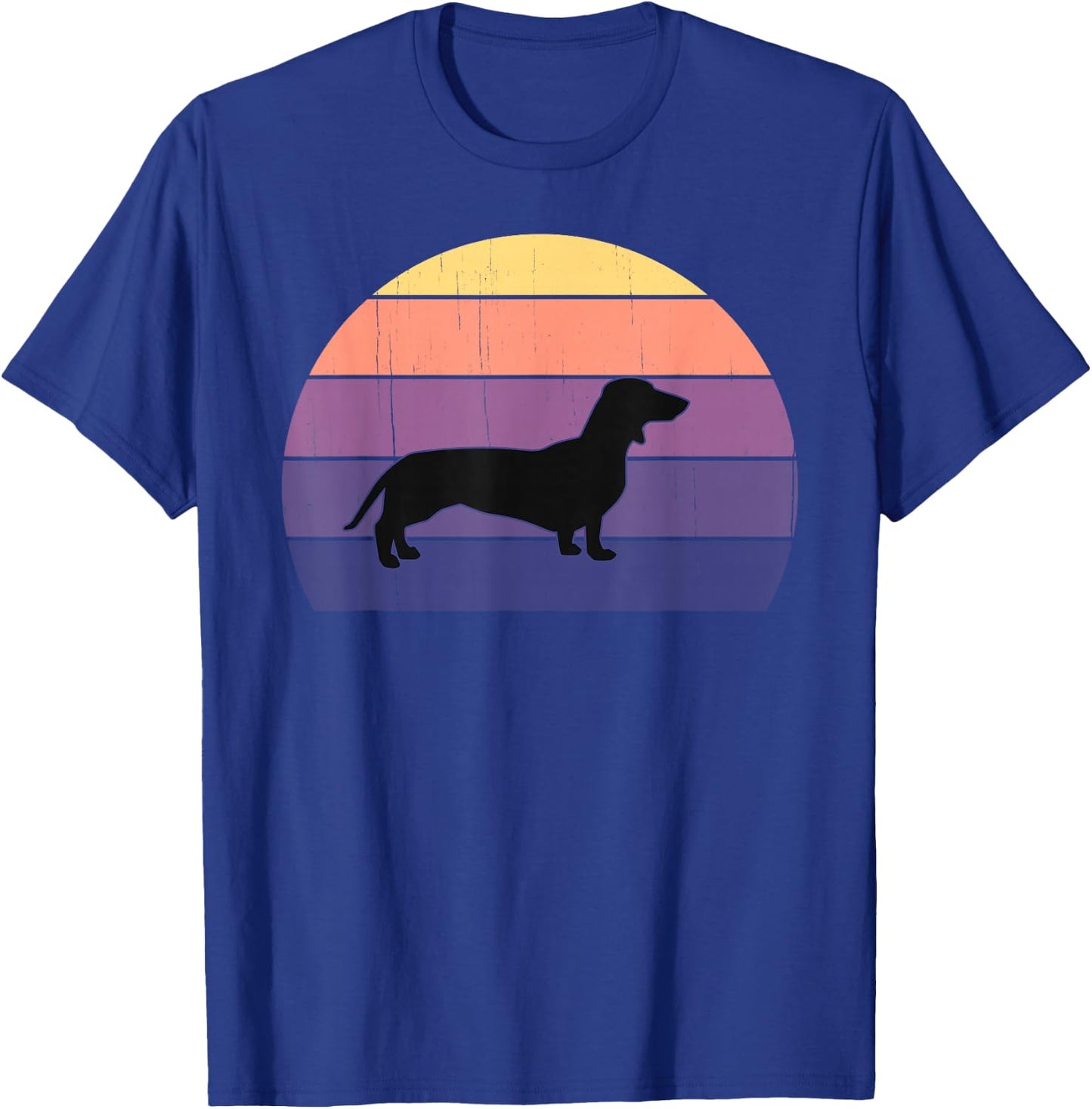 Cool Retro Sunset Dachshunds: Great Dachshund Owner/Lover T-Shirt - T-Shirt | Royal