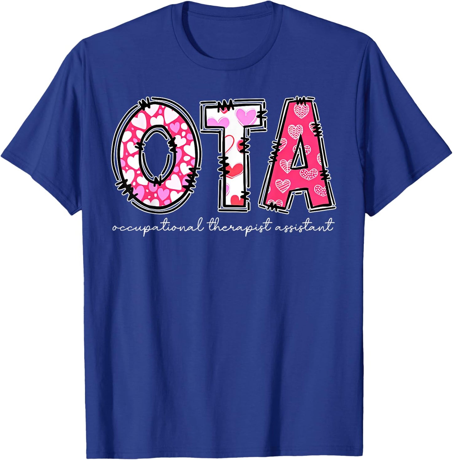 Retro OTA Occupational Therapy Assistant OT Valentine's Day T-Shirt - T-Shirt | Royal