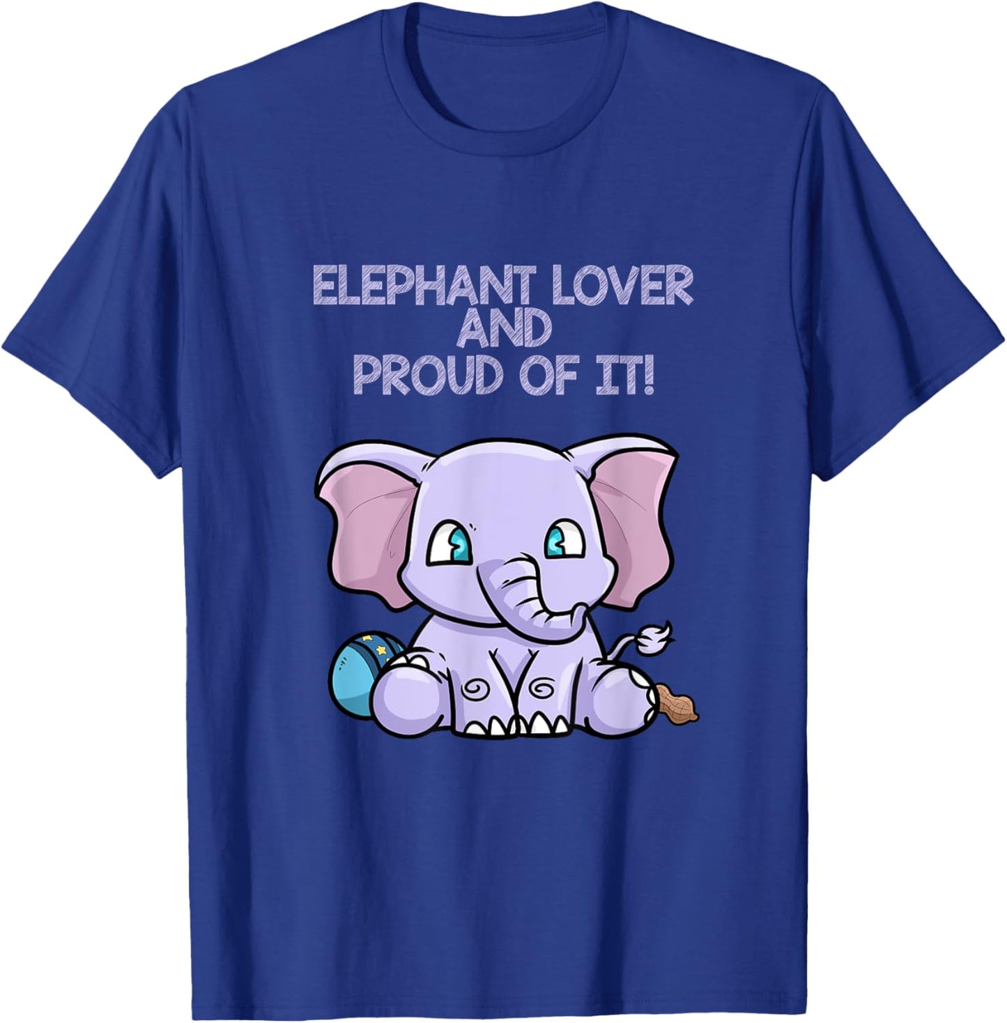 Elephant Lover And Proud Of It Colorful Graphic T-Shirt - T-Shirt | Royal