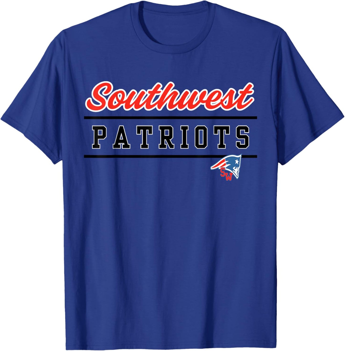 Southwest Magnet High School Patriots Lined Up T-Shirt - T-Shirt | Royal