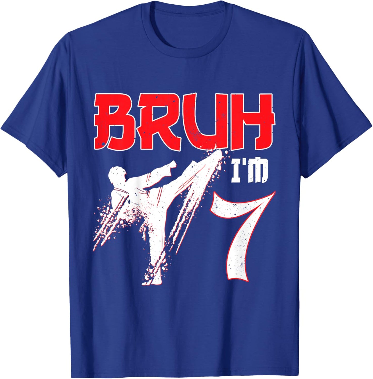 Kids Karate Taekwondo 7 Years Old Birthday Martial Arts For Boys T-Shirt - T-Shirt | Royal