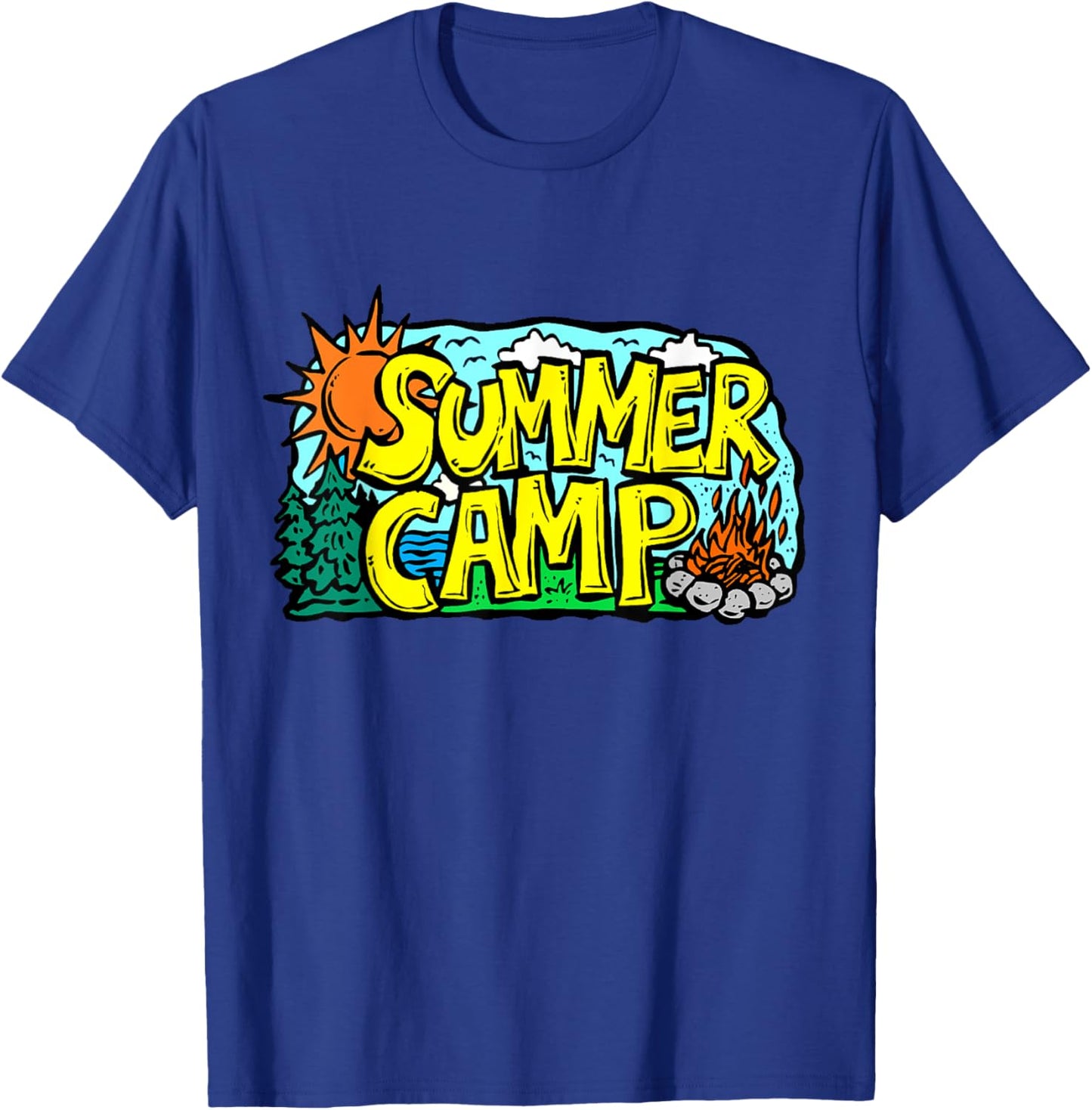 Summer camp Day camp Camping Funny Summer Sun Nature Saying T-Shirt - T-Shirt | Royal