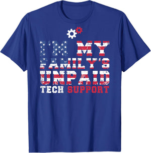 Funny Computer Tech, I'm my family's unpaid tech support T-Shirt - T-Shirt | Royal