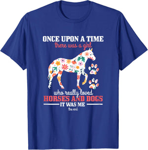 Horses & Dogs Funny Riding Horse Girl Gift T-Shirt - T-Shirt | Royal