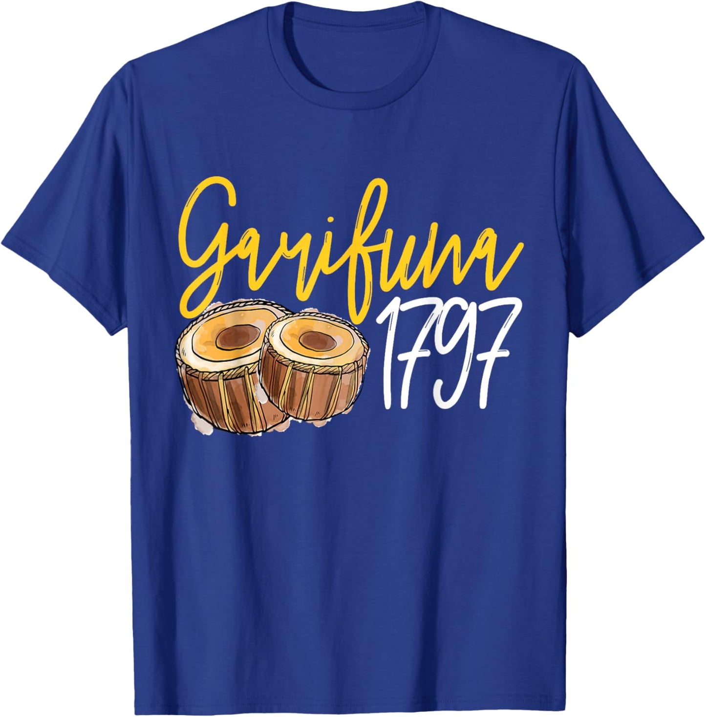 Garifuna 1797 Garifuna Music Drums T-Shirt - T-Shirt | Royal
