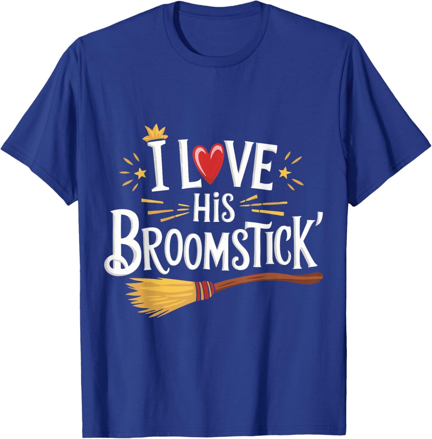 I Love His Broomstick I Love Her Pumpkins T-Shirt - T-Shirt | Royal