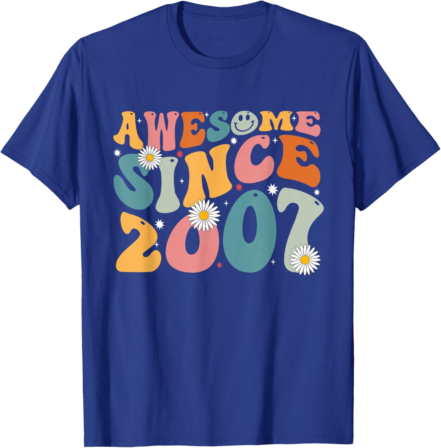 Awesome Since 2007 18th Birthday Retro Gifts Born in 2007 T-Shirt - T-Shirt | Royal
