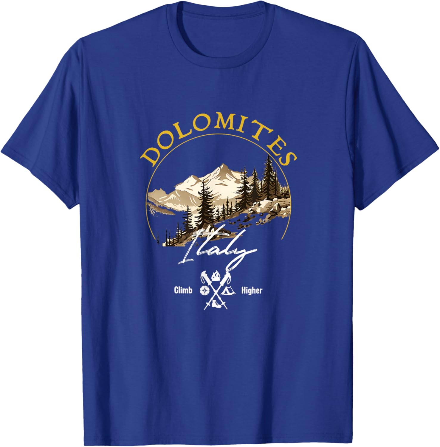 Dolomites Retro Vintage Apparel - Dolomites Souvenir T-Shirt - T-Shirt | Royal