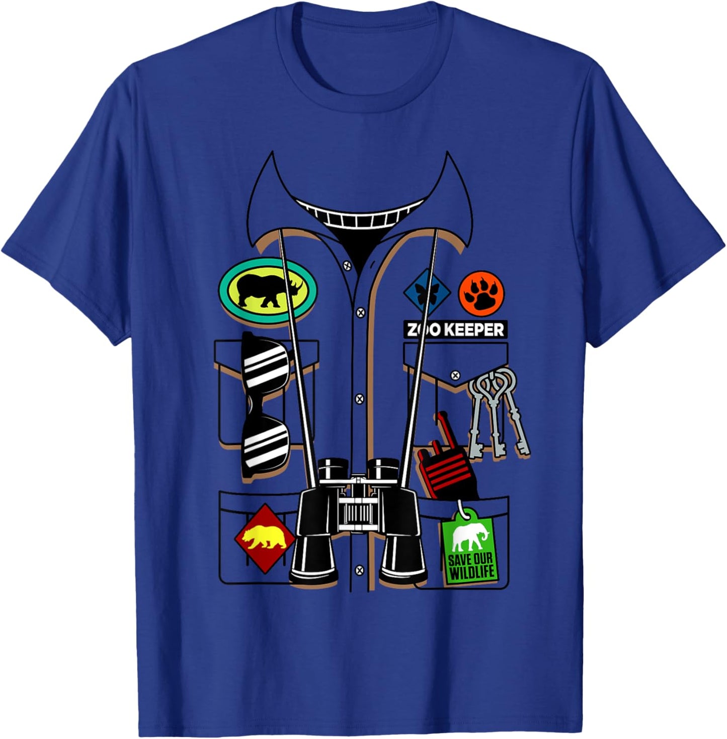 Zoo Keeper Halloween Costume DIY Jungle Safari Explorer Gift T-Shirt - T-Shirt | Royal