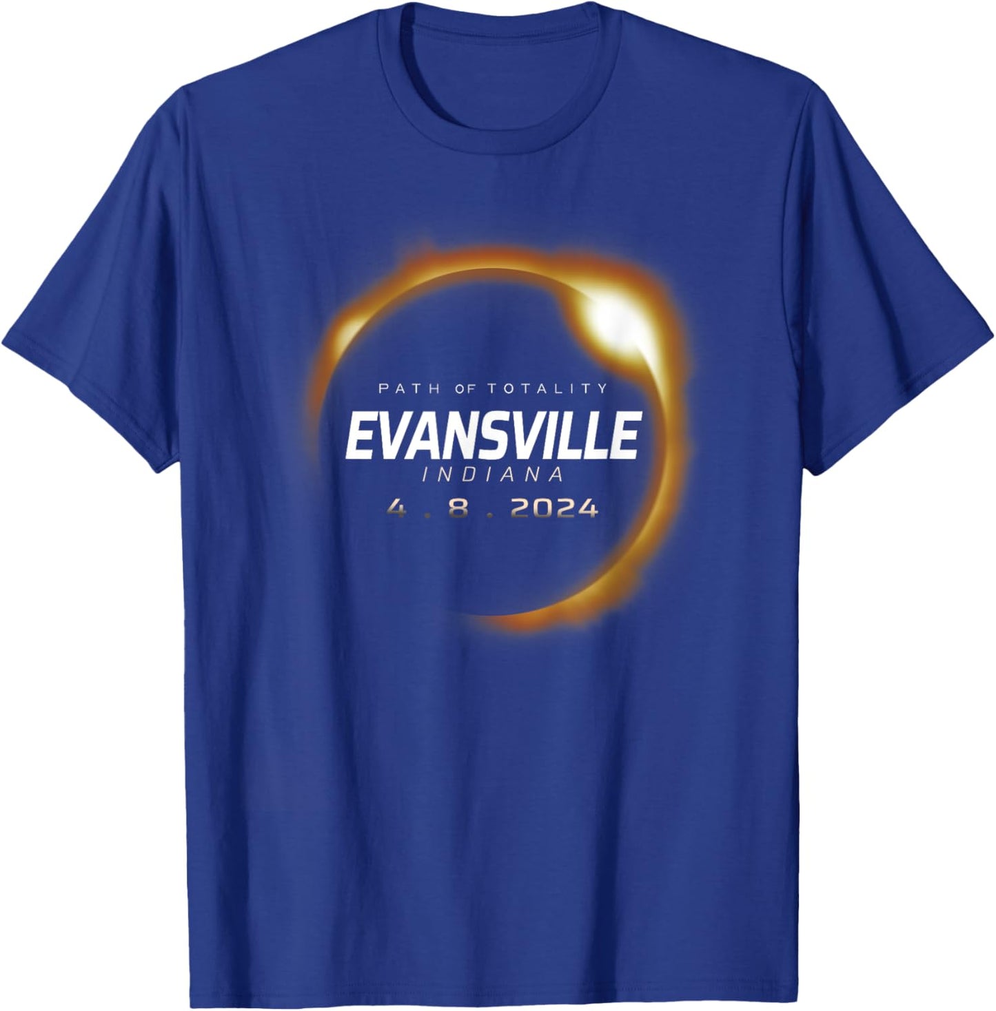 Total Solar Eclipse 2024 Evansville Indiana April 8 2024 T-Shirt - T-Shirt | Royal