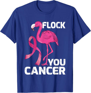 Flock You Cancer Cool Flamingo Breast Cancer Gift T-Shirt - T-Shirt | Royal