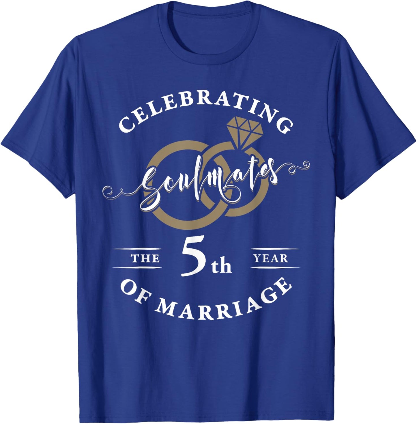 5 Year 5th Wedding Anniversary Husband Wife Couples Matching T-Shirt - T-Shirt | Royal