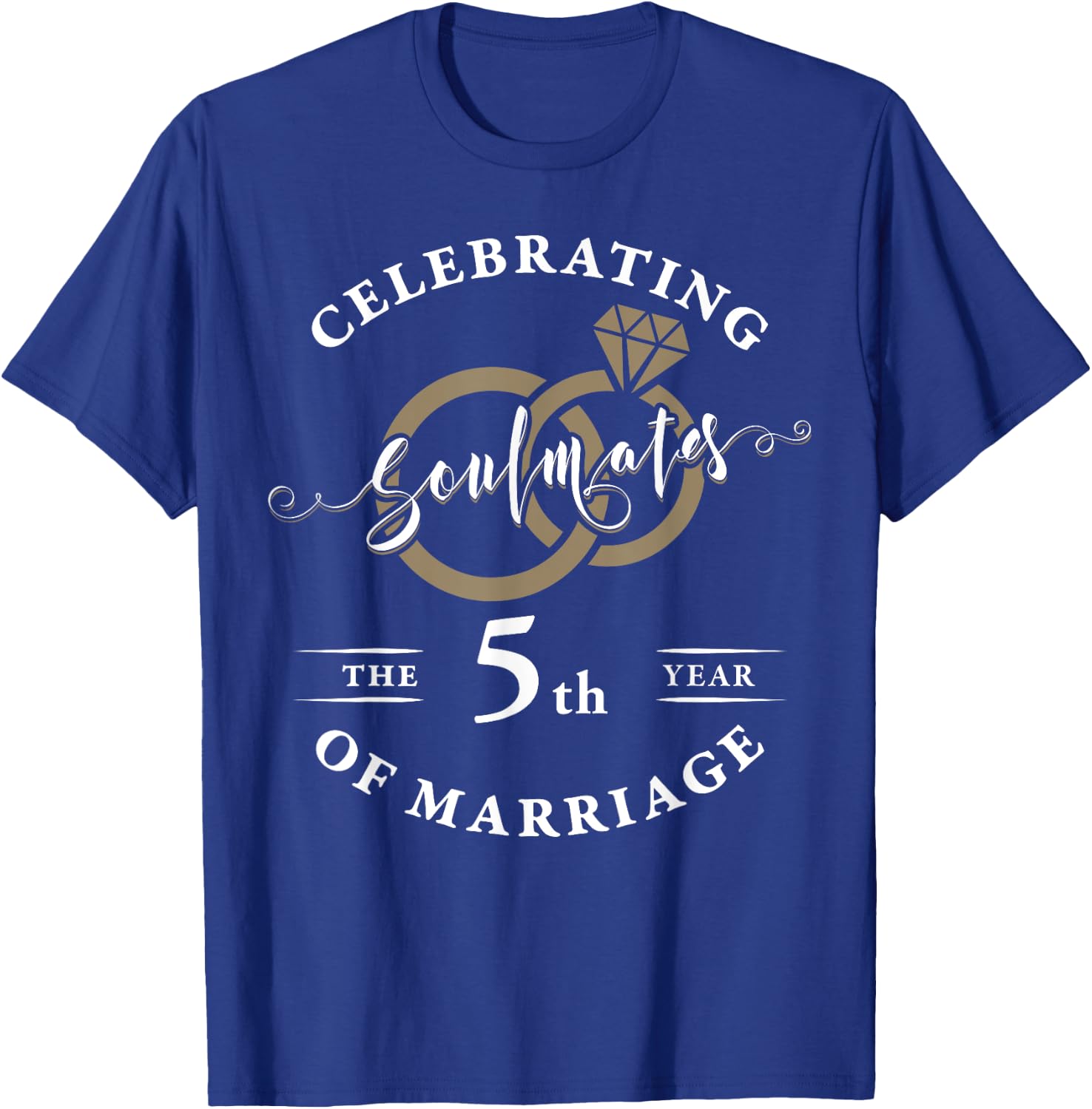 5 Year 5th Wedding Anniversary Husband Wife Couples Matching T-Shirt - T-Shirt | Royal