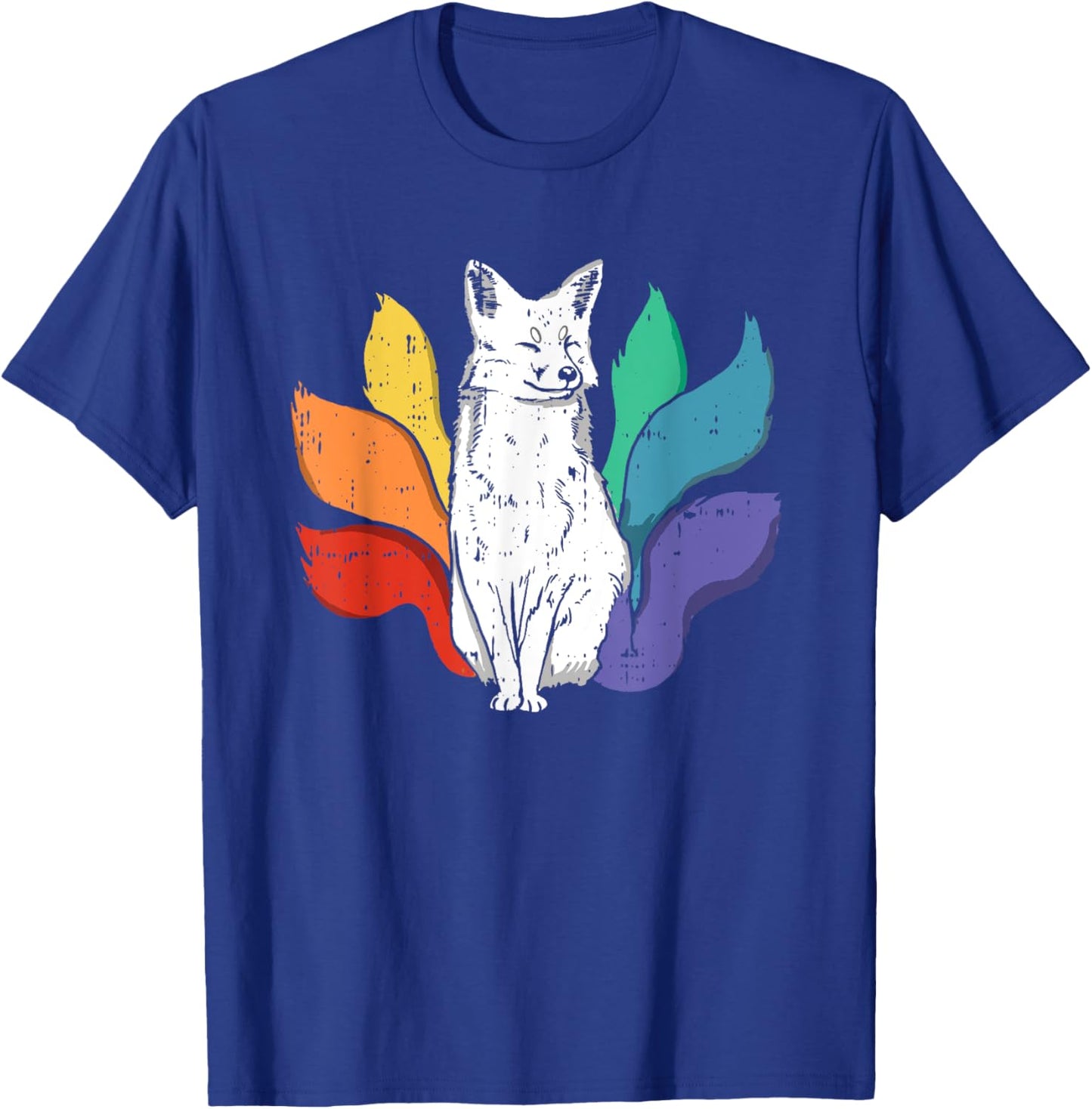 Gay Pride Fox LGBT-Q Rainbow Flag Ally Men Women T-Shirt - T-Shirt | Royal