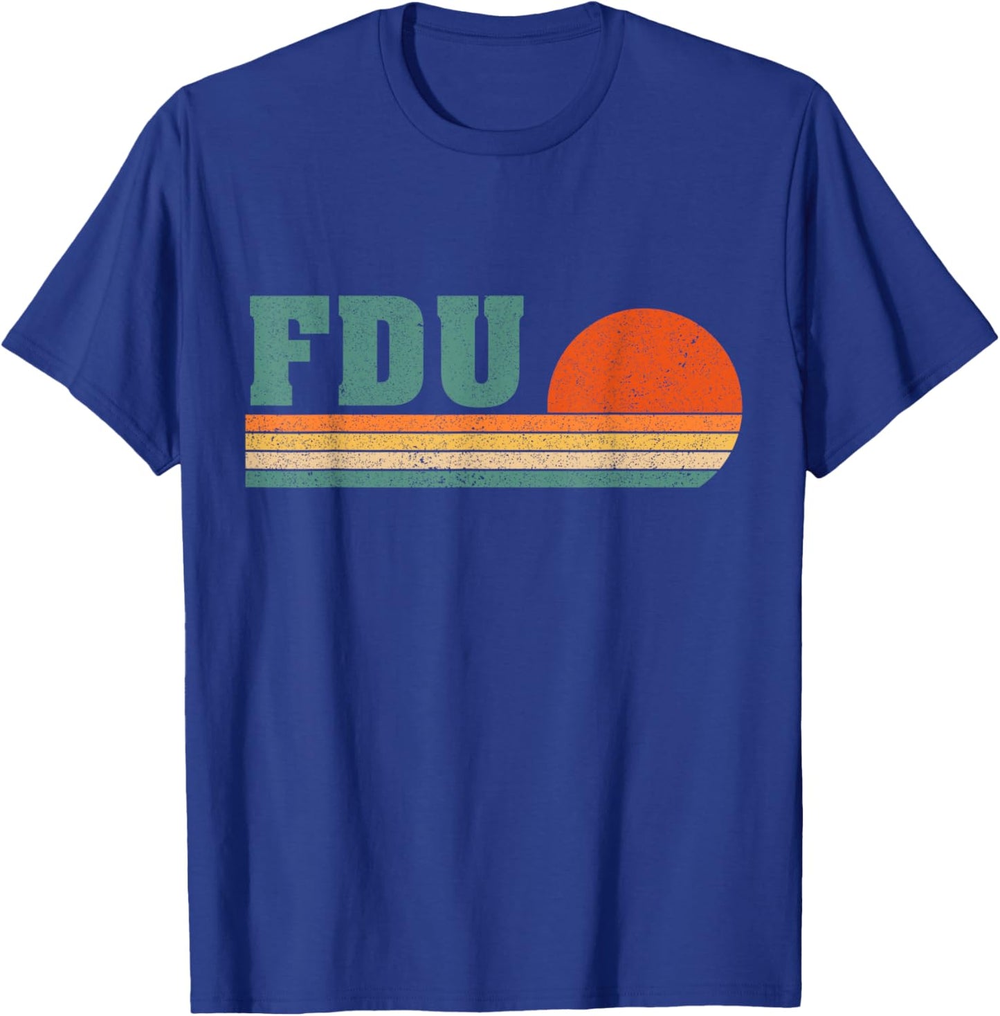Vintage University 1980s 80s Style FDU Logo Men Women T-Shirt - T-Shirt | Royal