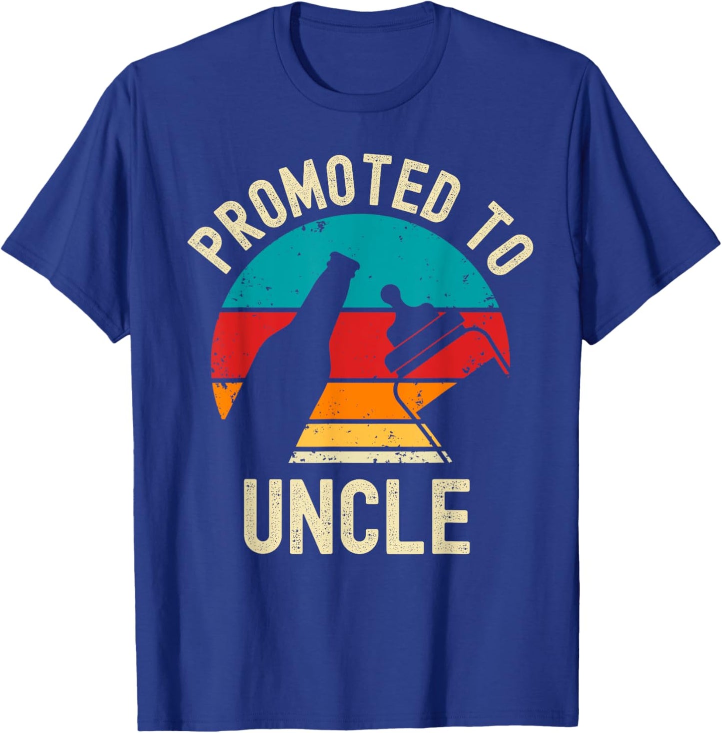 Promoted to Uncle 2024 New Baby Announcement Beer Lover T-Shirt - T-Shirt | Royal