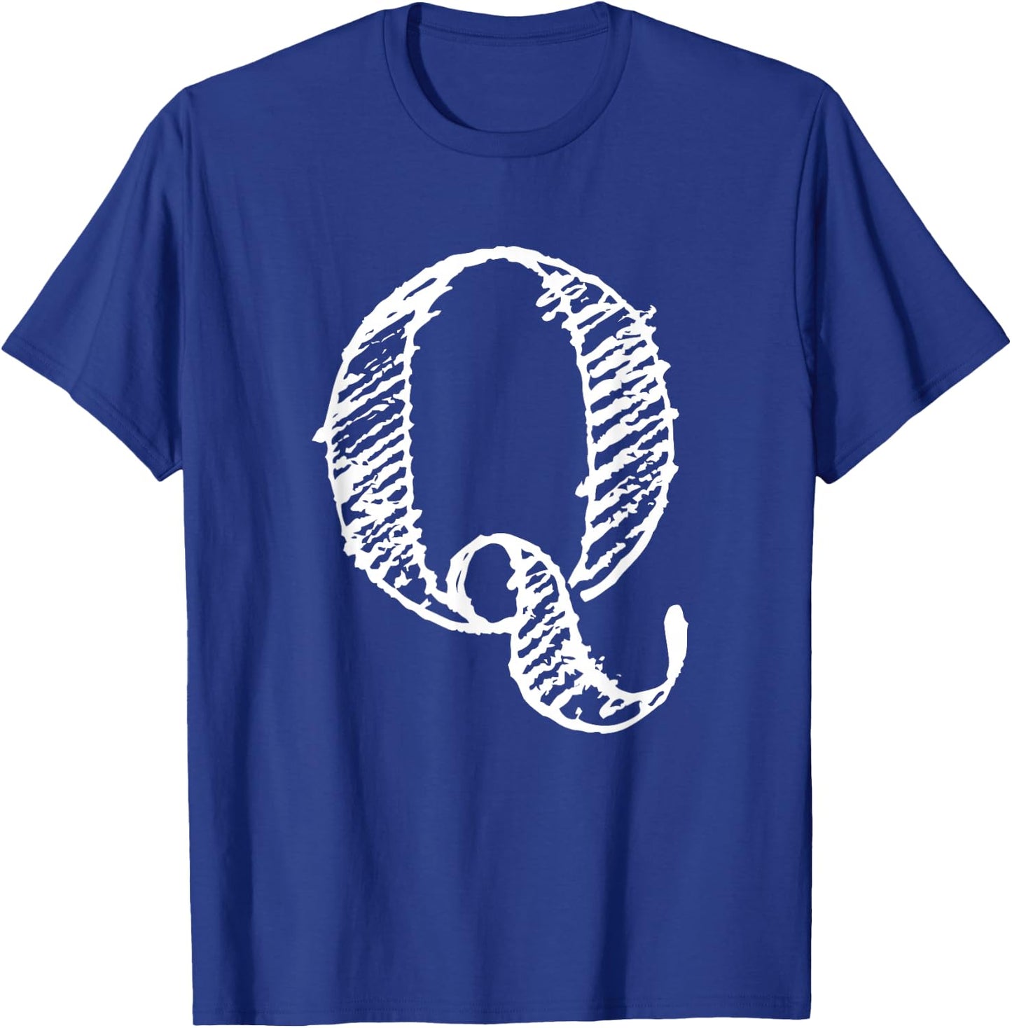 Bold Letter Q - Decorative Alphabet Big Font Capital Letter T-Shirt - T-Shirt | Royal