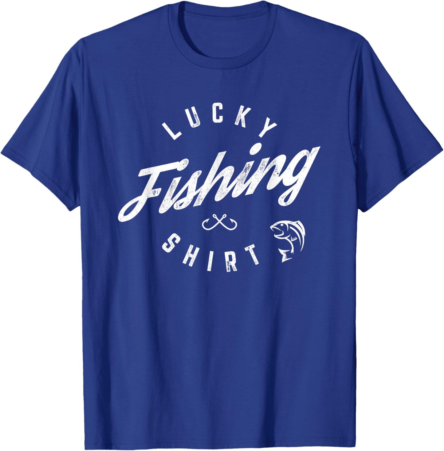 Lucky Fishing Shirt Funny Dad T-Shirt - T-Shirt | Royal
