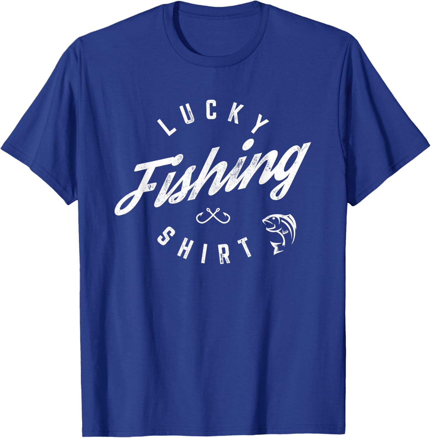 Lucky Fishing Shirt Funny Dad T-Shirt - T-Shirt | Royal