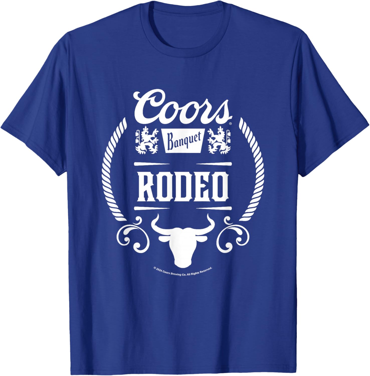 Coors Banquet Rodeo Bull Silhouette Vintage Logo T-Shirt - T-Shirt | Royal