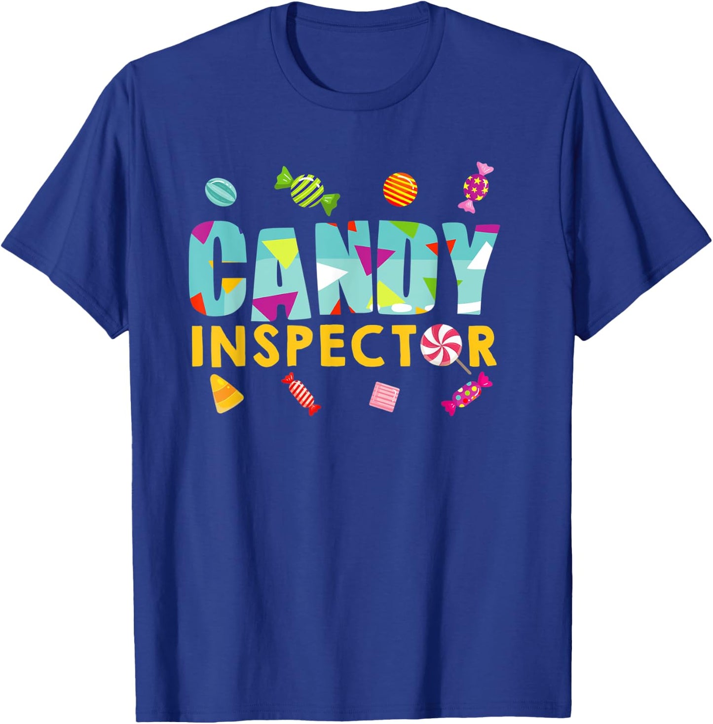 Candy Inspector Funny Halloween Trick Or Treat Gift T-Shirt - T-Shirt | Royal