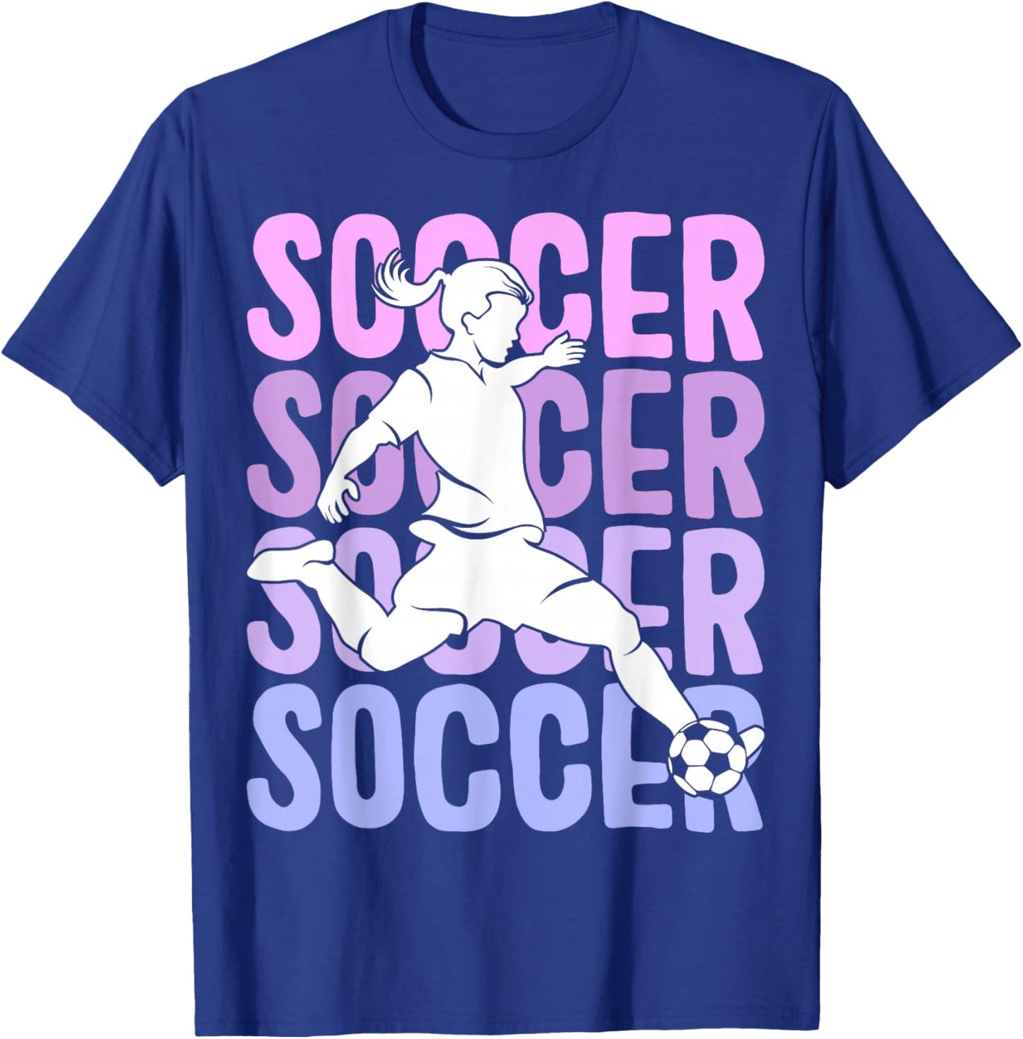 Soccer Girls Women Youth T-Shirt - T-Shirt | Royal