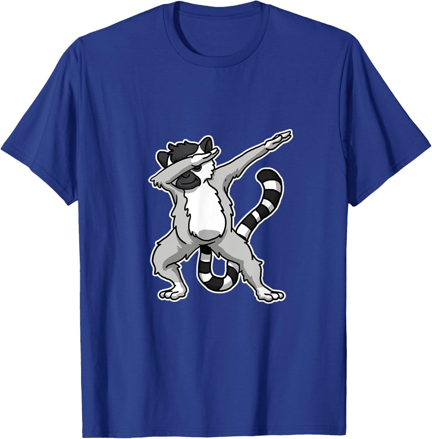 Witziges Lemuren Kostm Und Geschenkidee -Adults, Kids Dabbing Lemure Gift Lemurs Dab Dance Black Cartoon Small Classic Fit Crew Collar Short Sleeve T-Shirt - T-Shirt | Royal