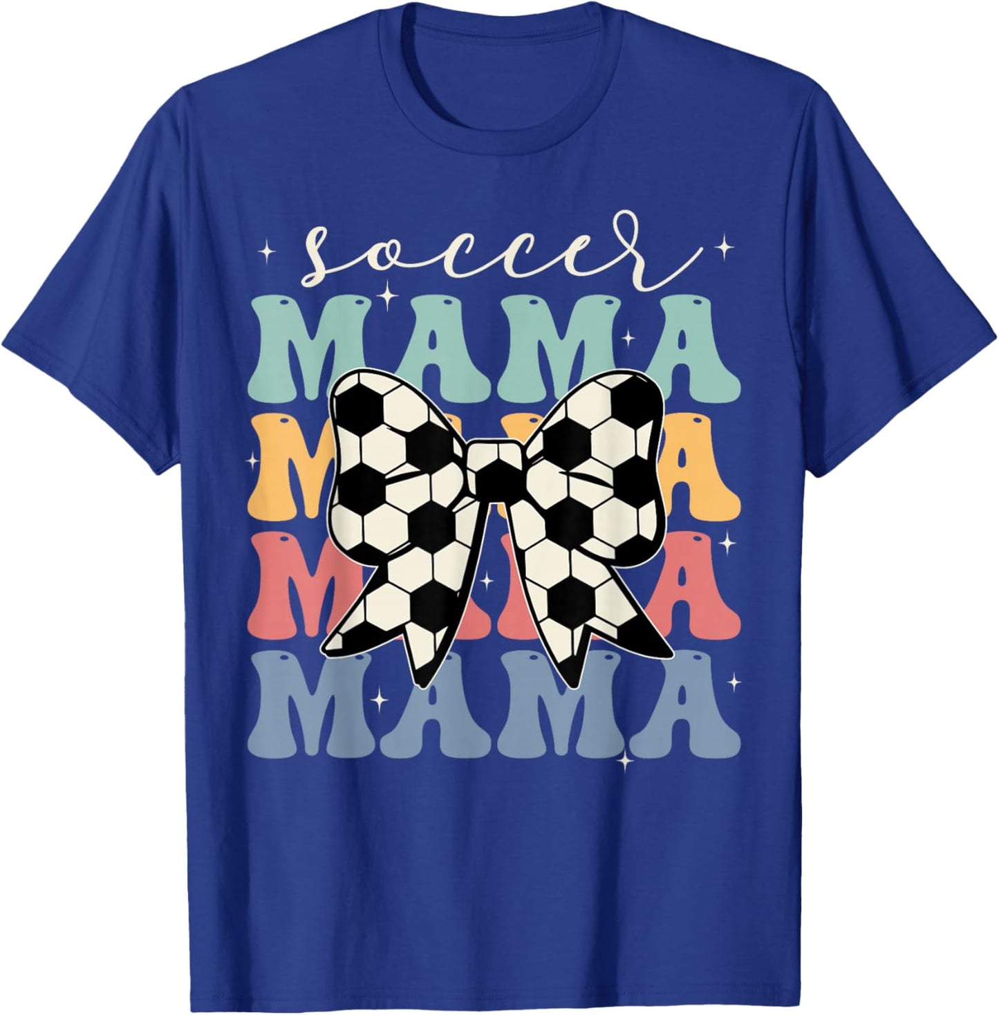 Soccer Mama Retro Groovy Soccer Softball Mom T-Shirt - T-Shirt | Royal