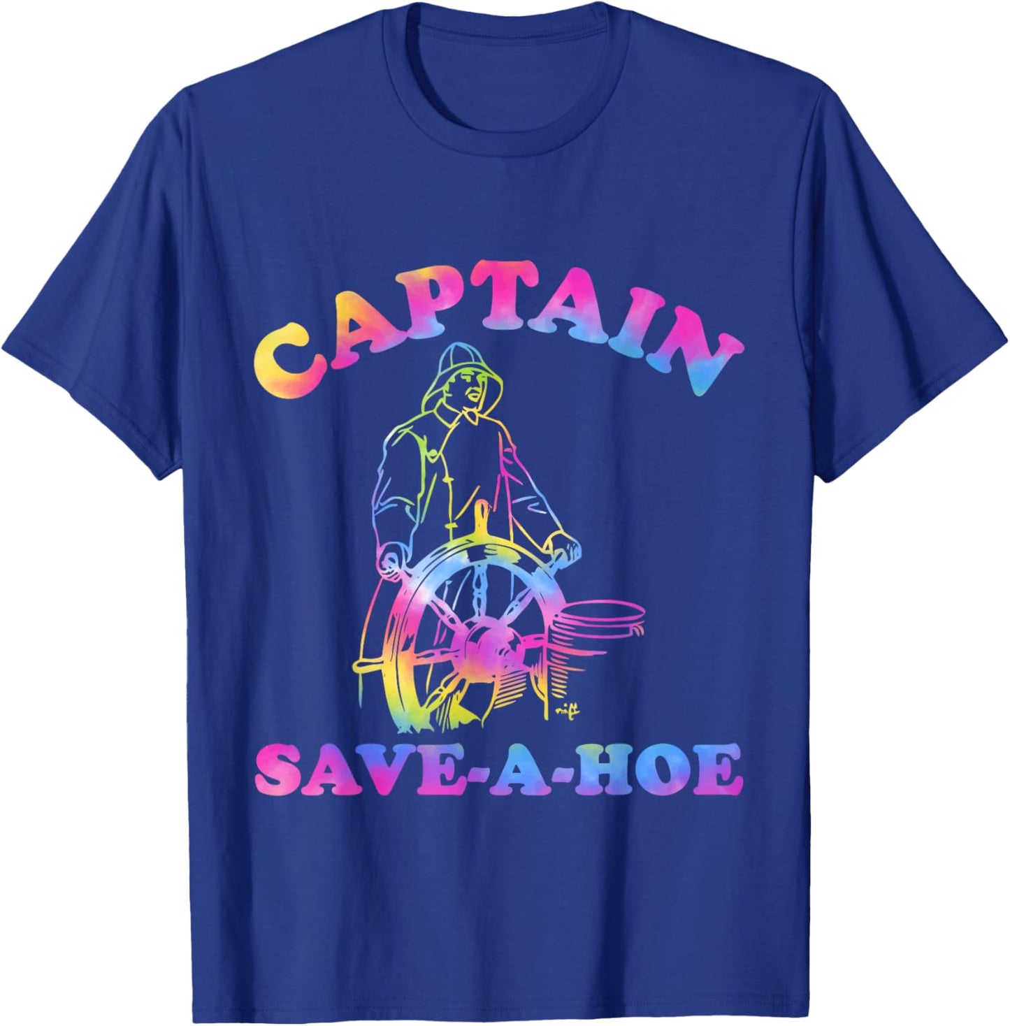 Captain Save-A-Hoe Hippie Design T-Shirt - T-Shirt | Royal