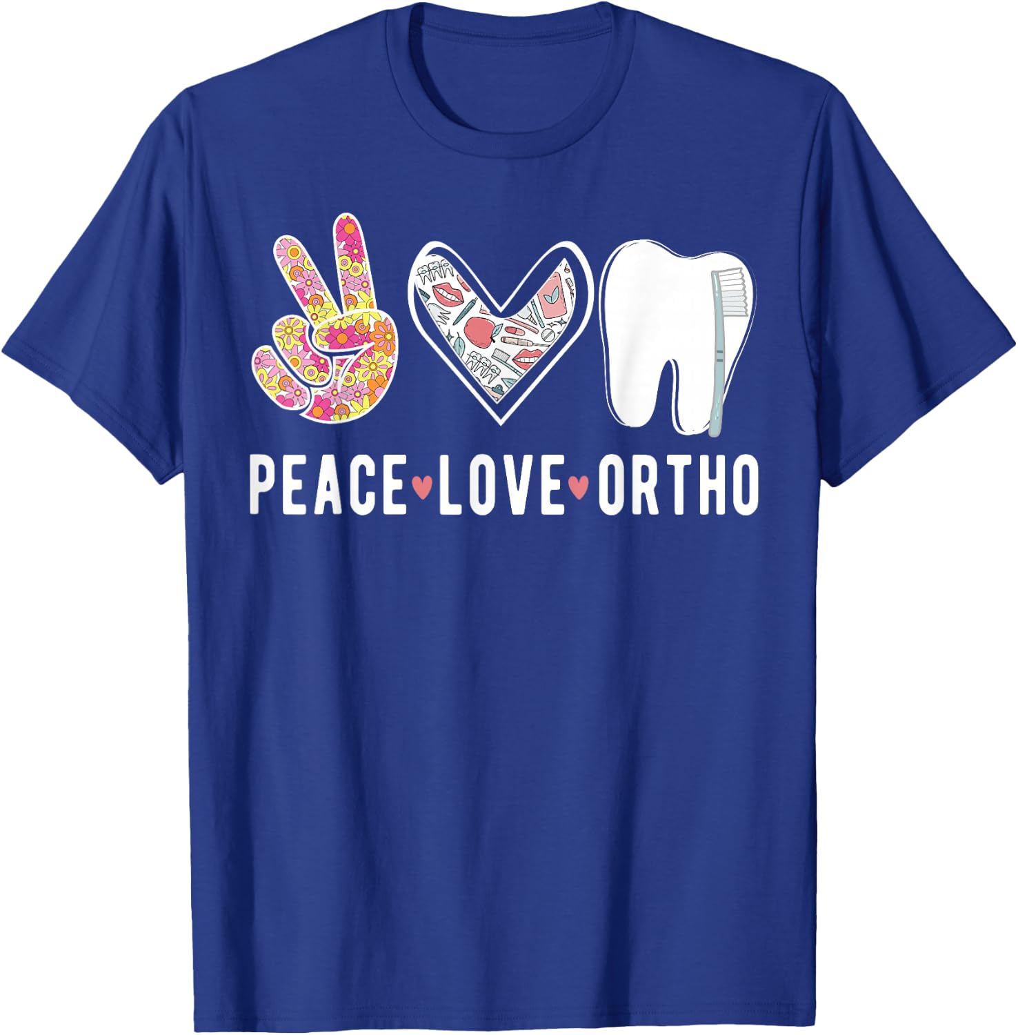 Peace Love Orthodontist Orthodontics T-Shirt - T-Shirt | Royal