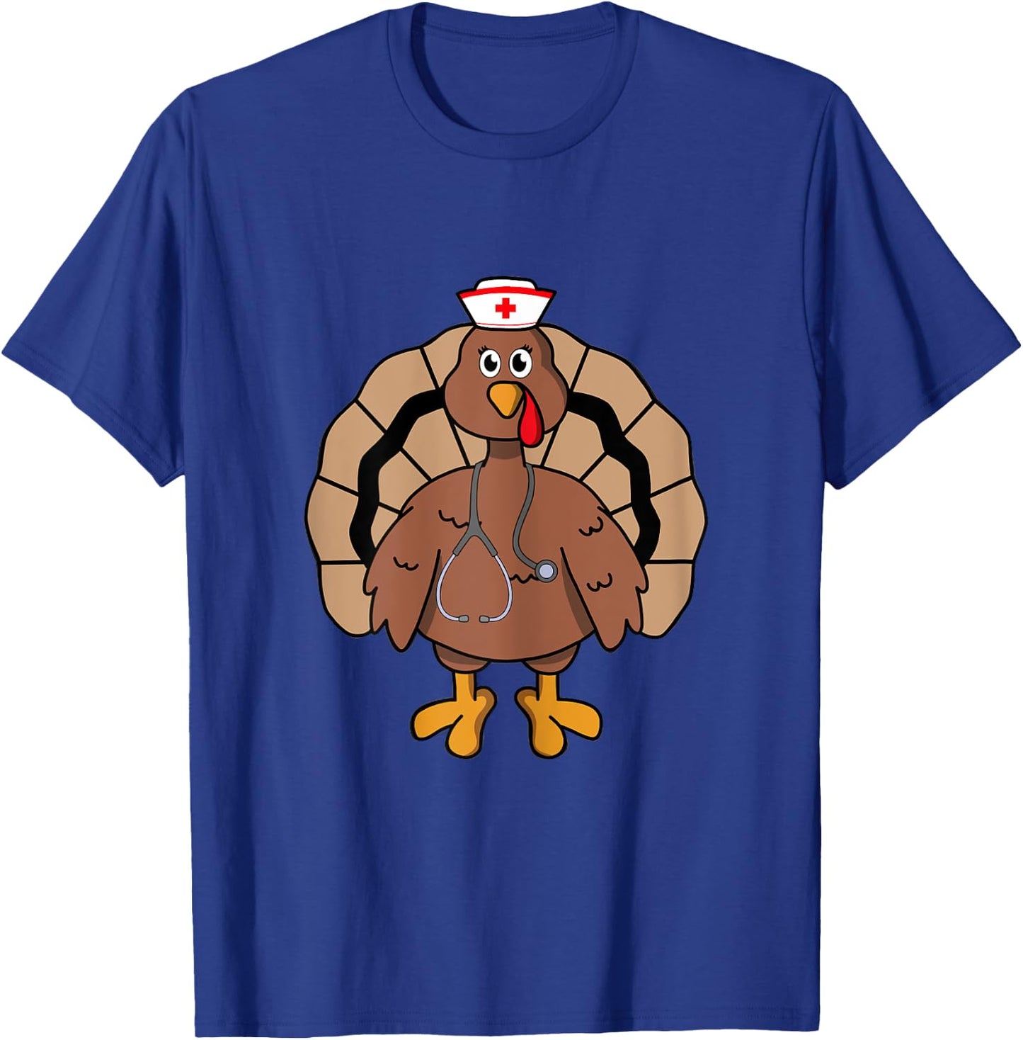 Nurse Scrub Thanksgiving Turkey Nurse T-Shirt - T-Shirt | Royal