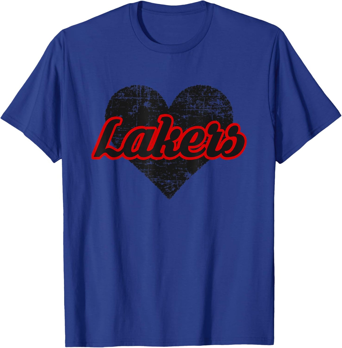 Indian Lake Lakers Over Heart T-Shirt - T-Shirt | Royal