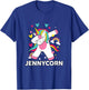 Jennycorn Personalized Name Dabbing Unicorn Jenny T-Shirt - T-Shirt | Royal