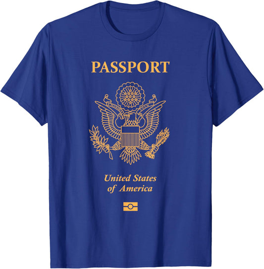 USA,American,USA passport,USA flag. T-Shirt - T-Shirt | Royal
