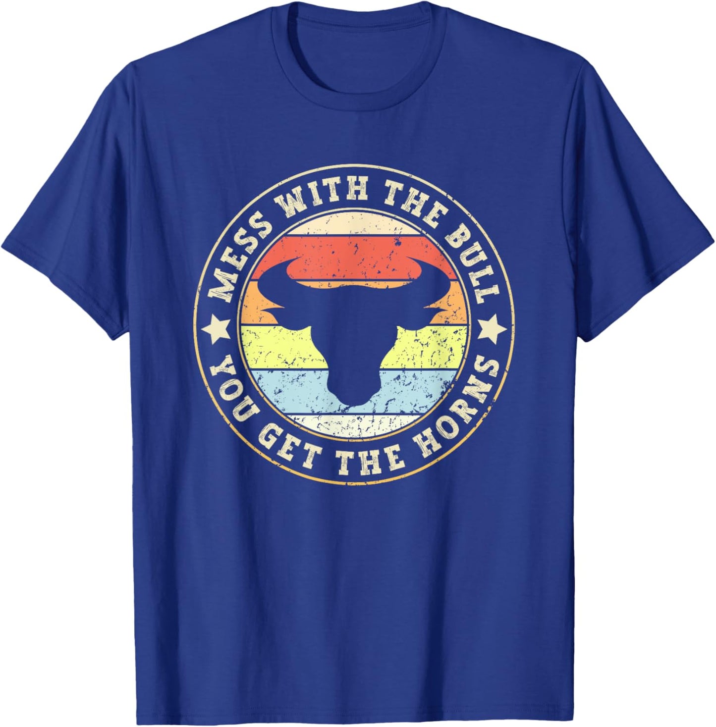 Rodeo Bull Rider Mess With The Bull You'll Get The Horns Red T-Shirt - T-Shirt | Royal