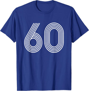 Number 60 Cool Retro Disco 60th Birthday Gift T-Shirt - T-Shirt | Royal