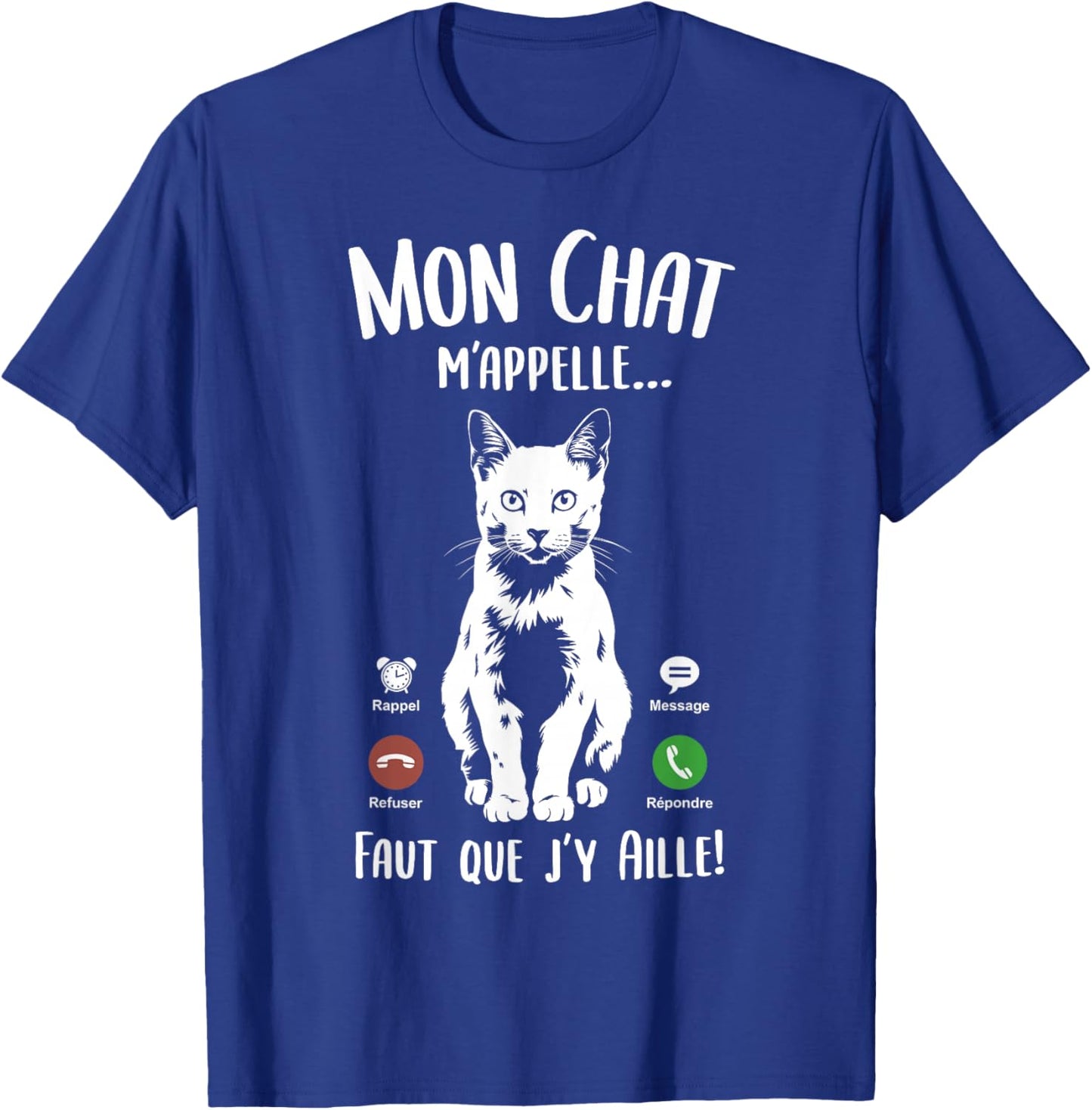 Children's Cat Funny Woman Girl Mon Chat m'appelle T-Shirt - T-Shirt | Royal