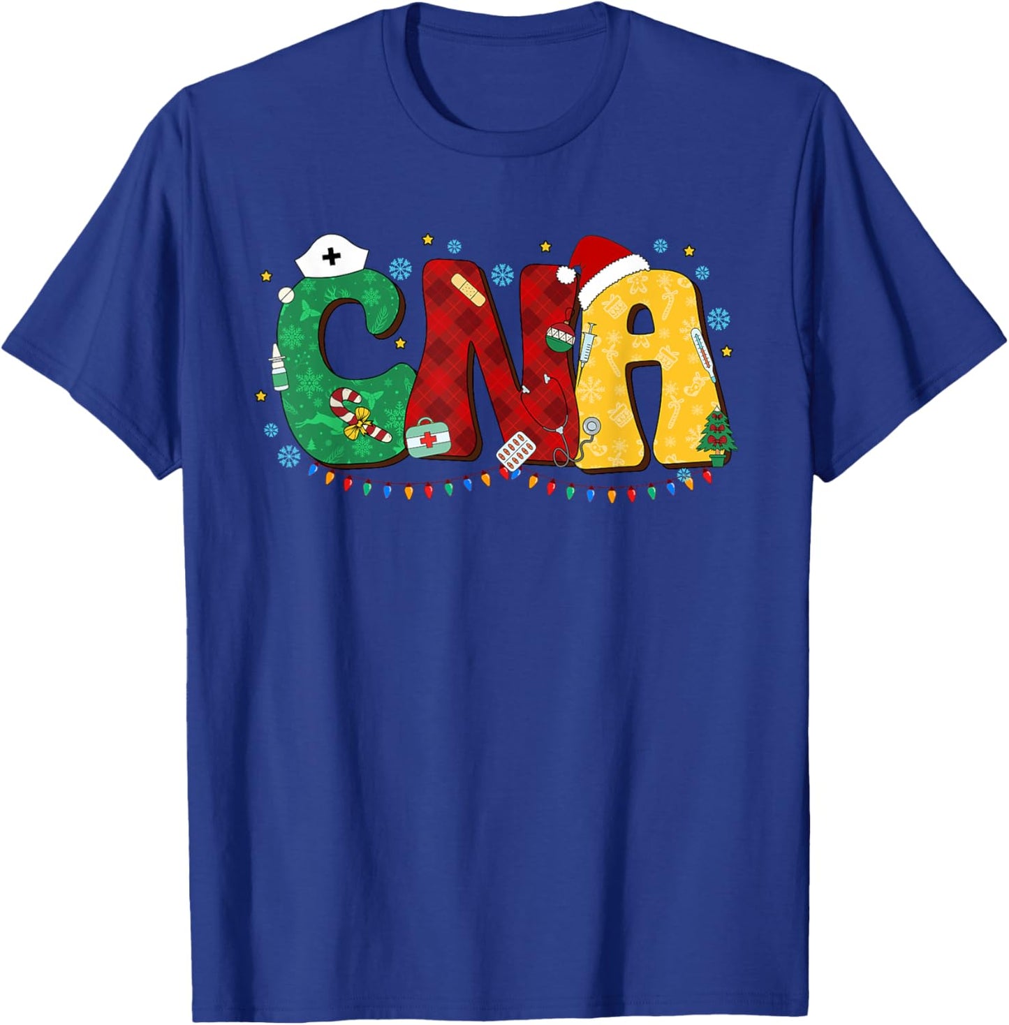 CNA Christmas Certified Nurse Assistant Nursing Aide Holiday T-Shirt - T-Shirt | Royal