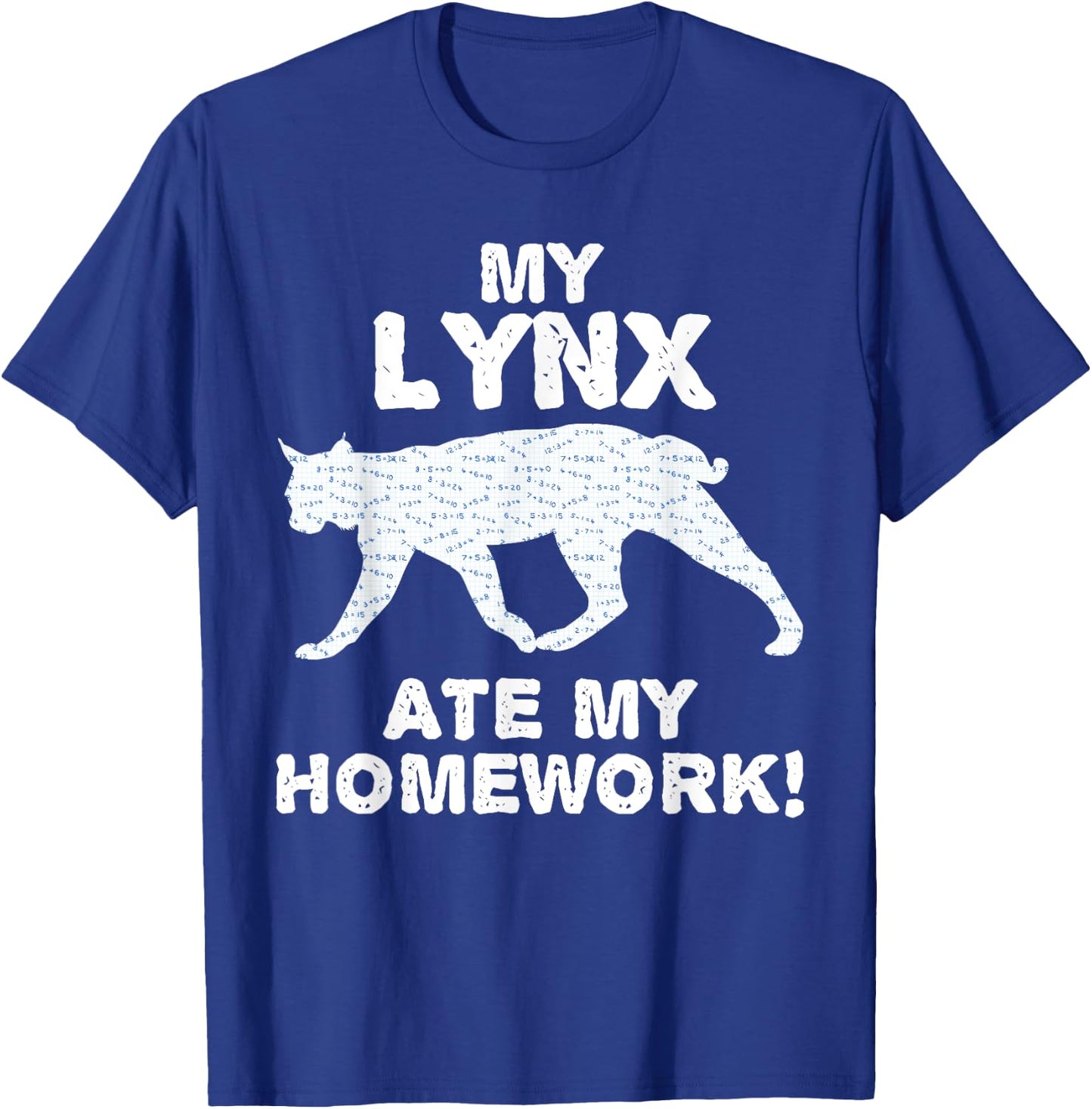 My Lynx Ate My Homework Bobcat Caracal Back To School Kid T-Shirt - T-Shirt | Royal