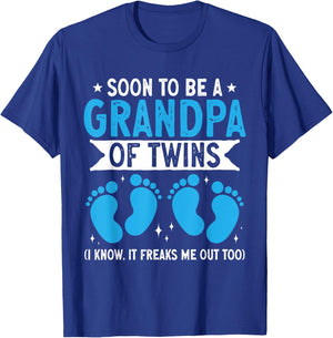 Twin Grandpa Soon To Be A Grandpa Of Twins T-Shirt - T-Shirt | Royal