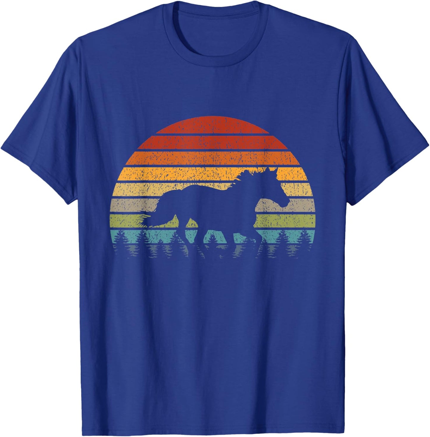 Retro Running Horse T-Shirt - T-Shirt | Royal