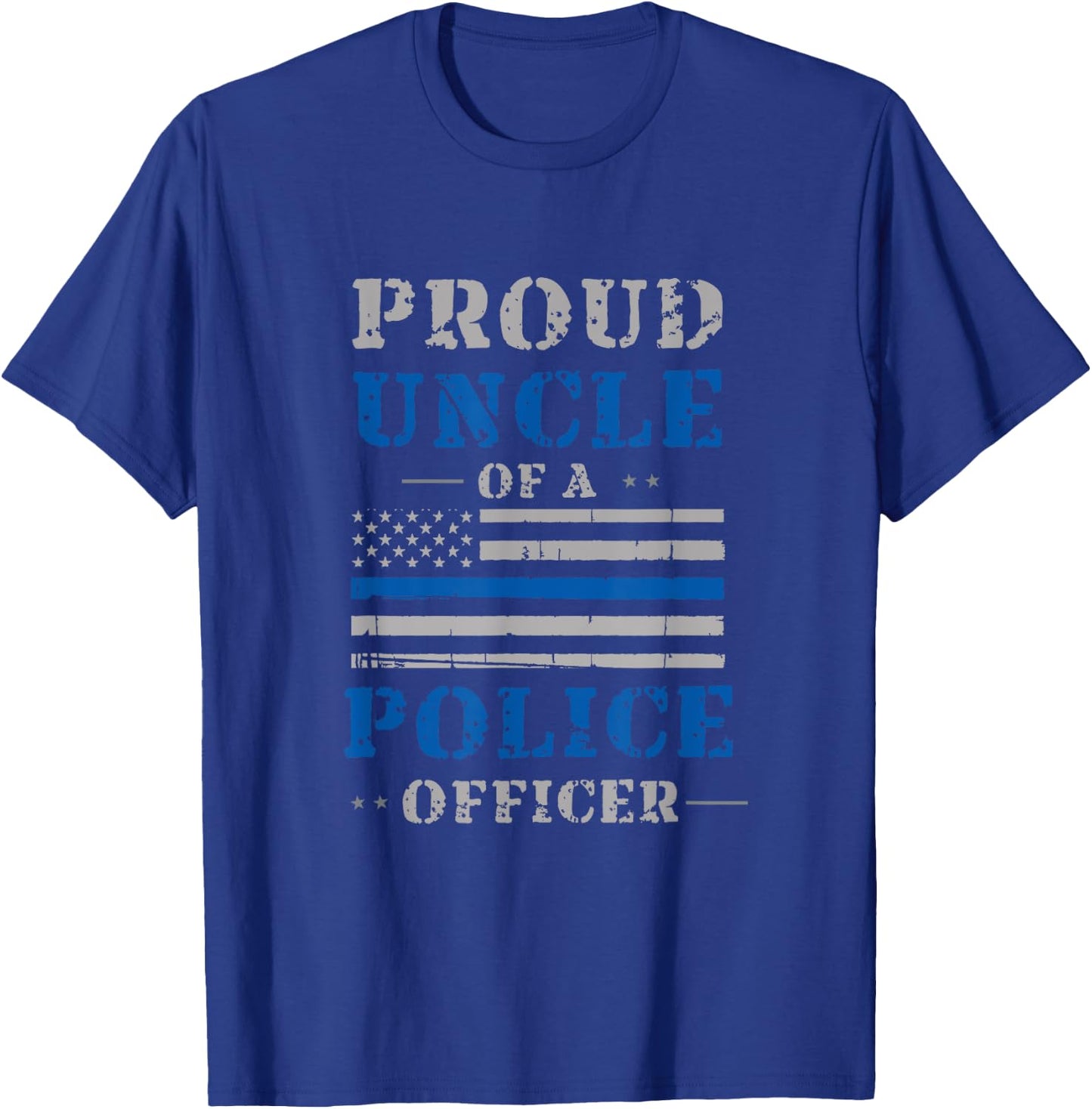 Proud Uncle of a Police Officer Law Enforcement T-Shirt - T-Shirt | Royal