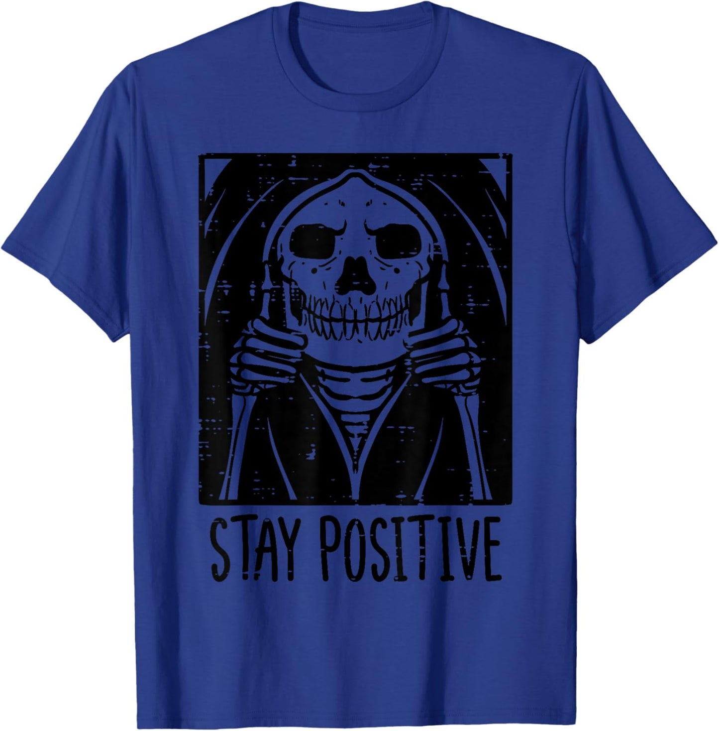 Halloween Grim Reaper Stay Positive Costume Men Women Kids T-Shirt - T-Shirt | Royal