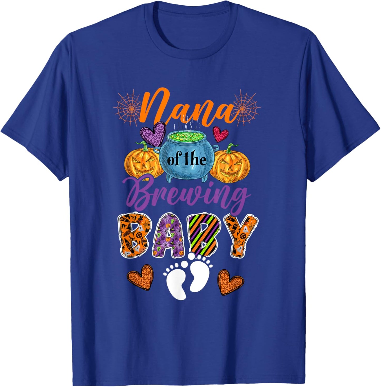 Nana Of The Brewing Halloween Baby Expecting New Baby T-Shirt - T-Shirt | Royal