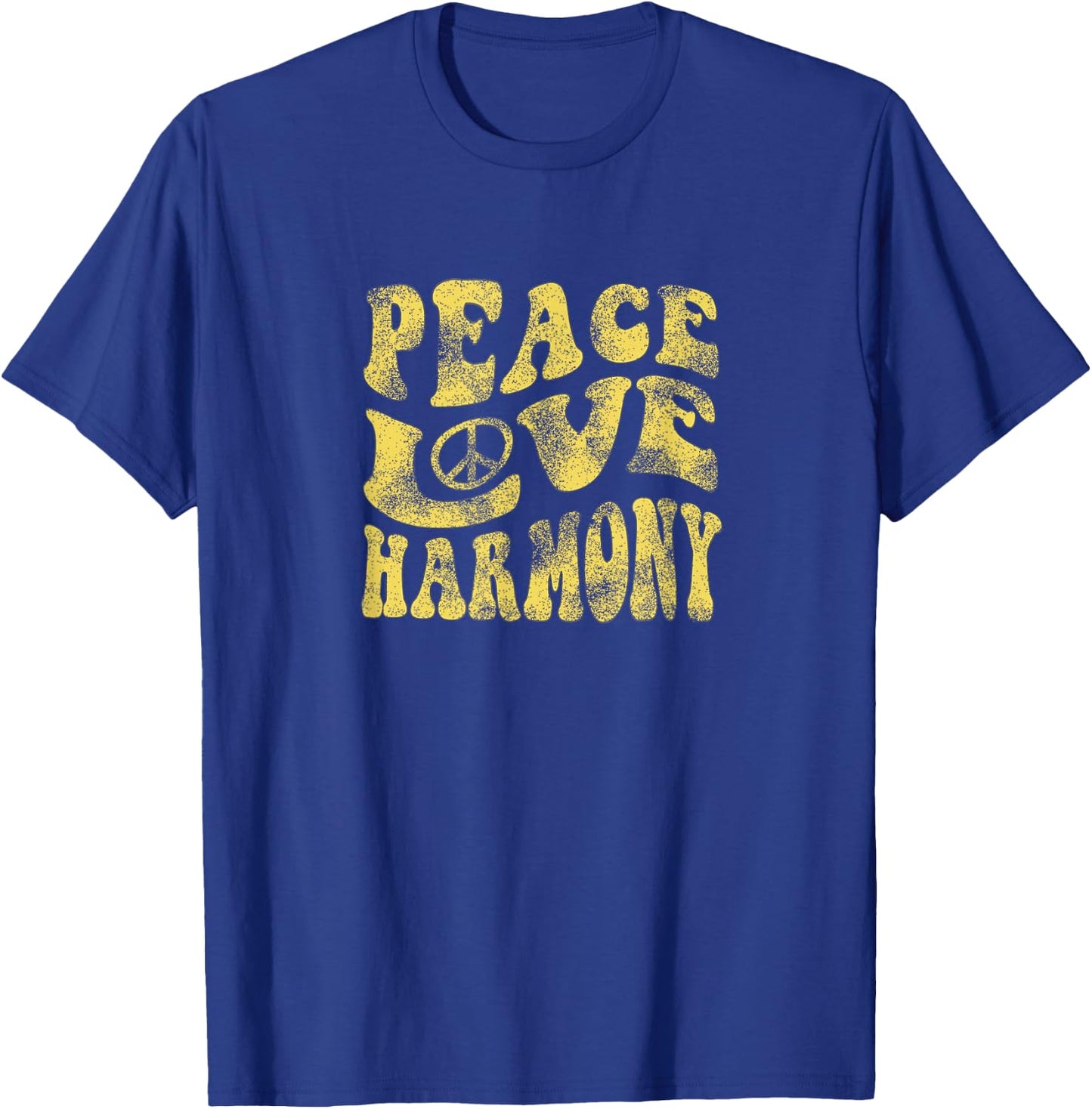 Peace Love Harmony Groovy Hippie Retro T Shirt T-Shirt - T-Shirt | Royal