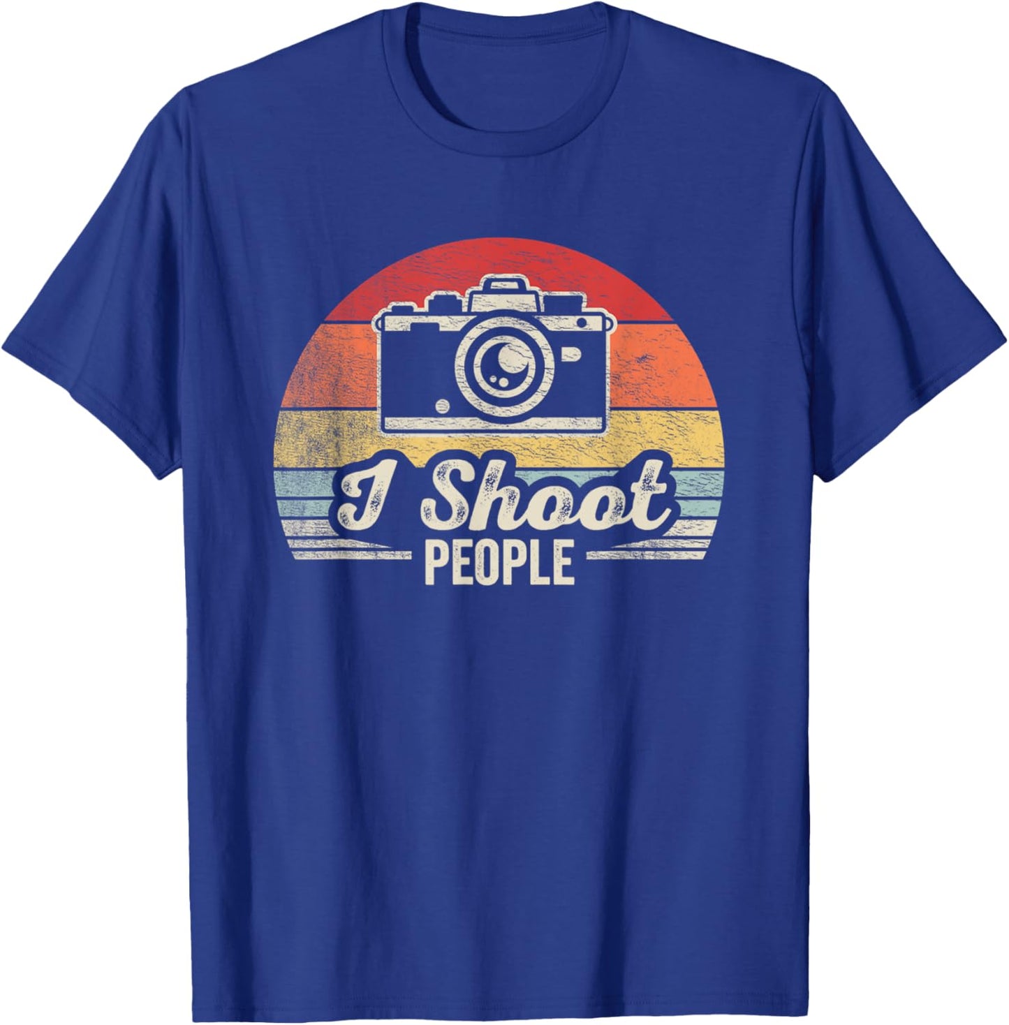 Retro Vintage Funny Photographer Camera Shirt I Shoot People T-Shirt - T-Shirt | Royal