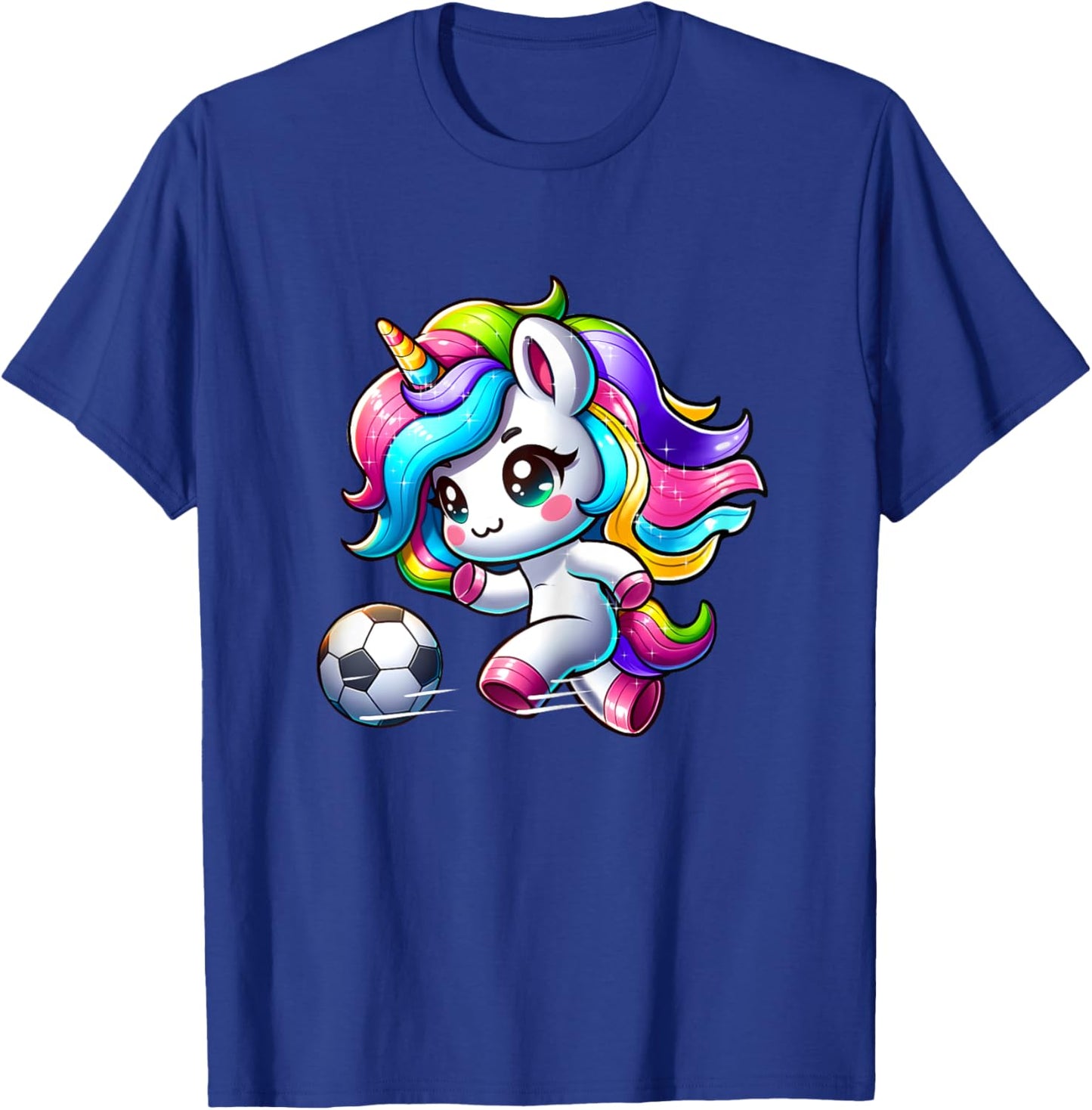 Soccer Player Unicorn Girls T-Shirt - T-Shirt | Royal